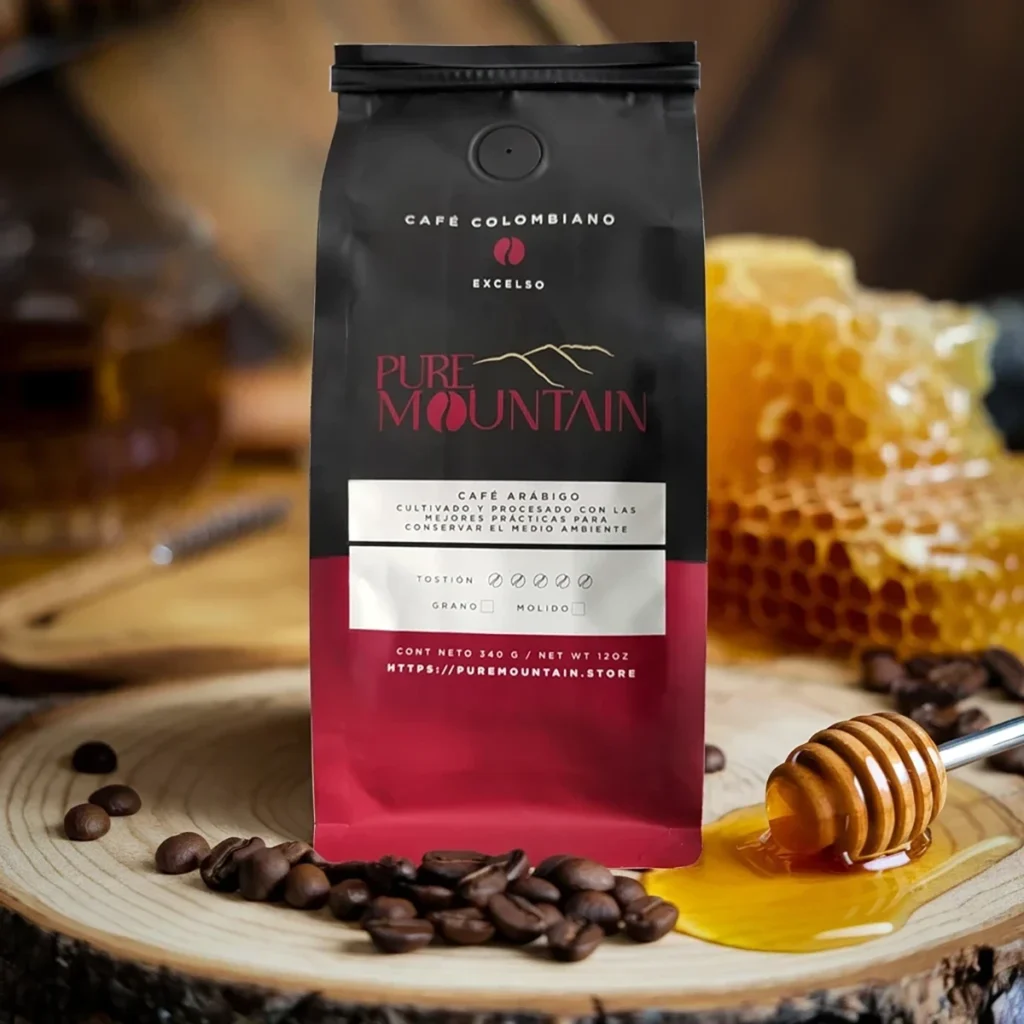 Café honey colombiano con sabor especial.